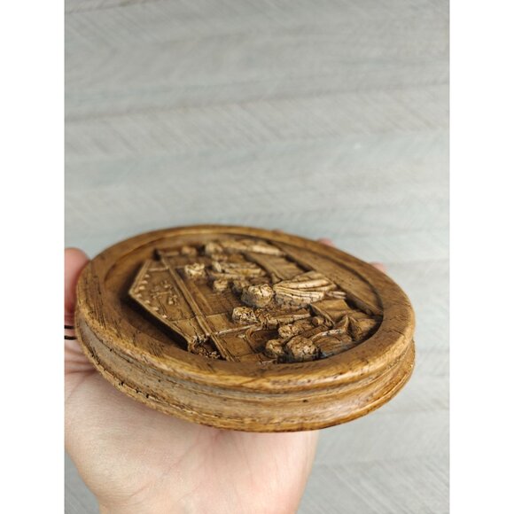 Oberammergau Passion 1990 Carved Wooden Wall Plaque With Last Supper Scene - Picture 5 of 6